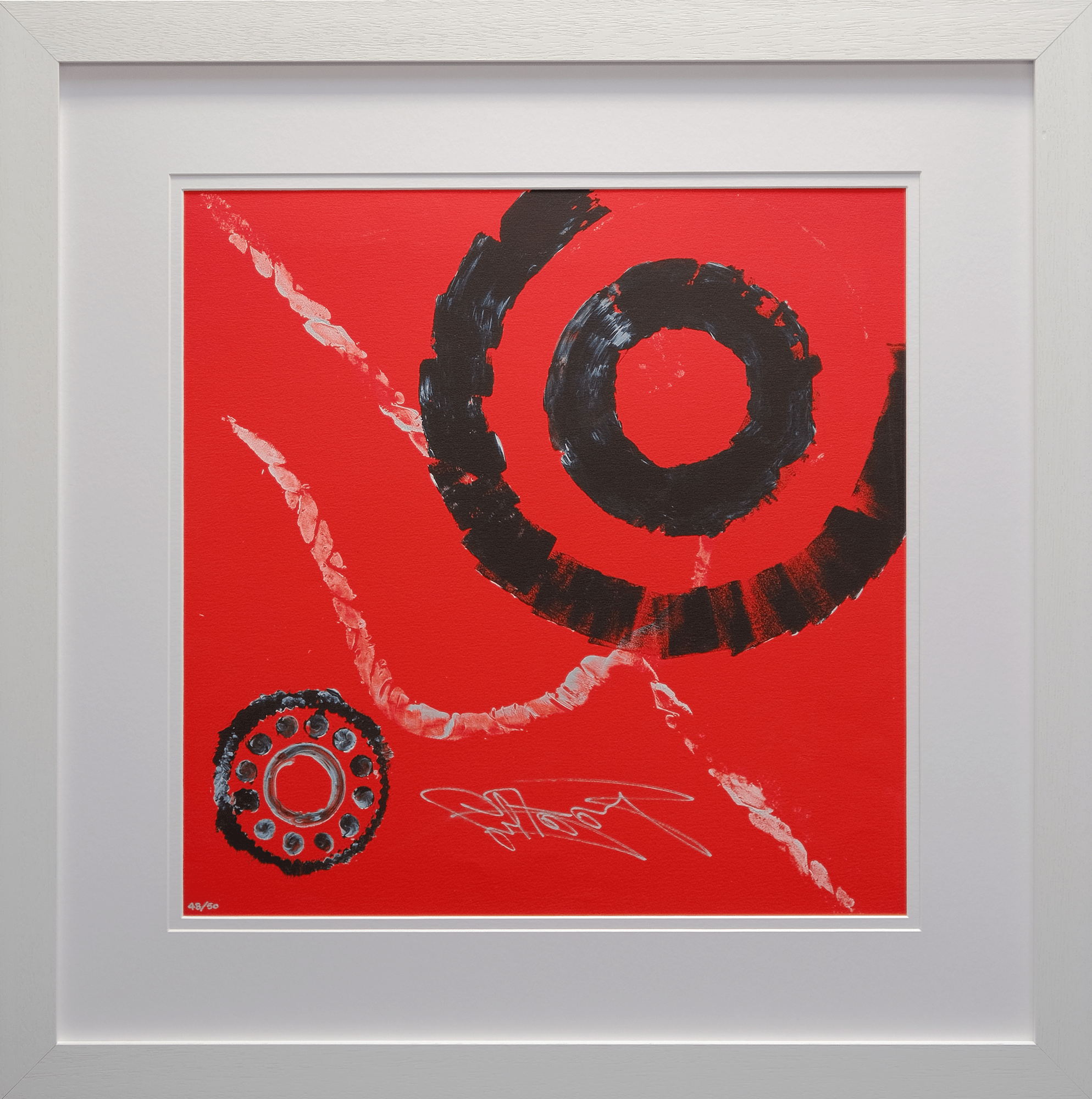 Impact Art created and Signed by Carl Fogerty Framed in White - Memorabilia Framers Shop